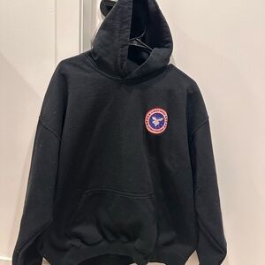 Canada Goose Black Hoodie with Emblem